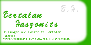 bertalan haszonits business card